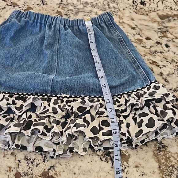2/$10 Handmade Denim Skirt with Ruffle Hem - Picture 4 of 4